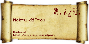 Mokry Áron névjegykártya